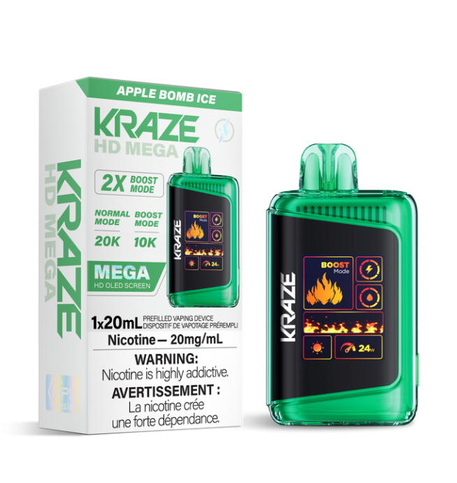 KRAZE HD MEGA 20K RECHARGEABLE DISPOSABLE VAPE 20ML(10pc/Carton)