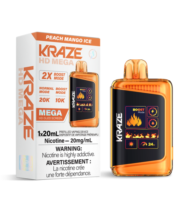 KRAZE HD MEGA 20K RECHARGEABLE DISPOSABLE VAPE 20ML(10pc/Carton)